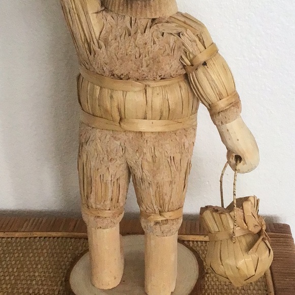 In excellent condition, vintage hand made corn husk Santa .
